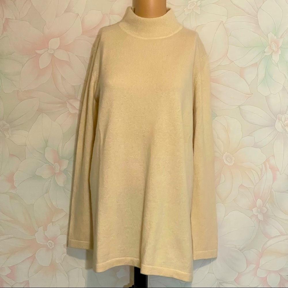 MENDOCINO 100% Cashmere Mock Turtleneck Sweater M